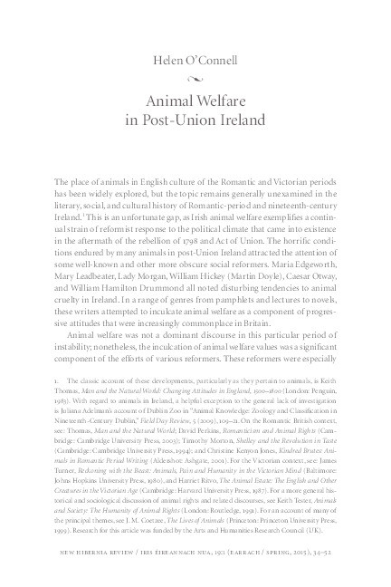 Animal welfare in Post-Union Ireland Thumbnail