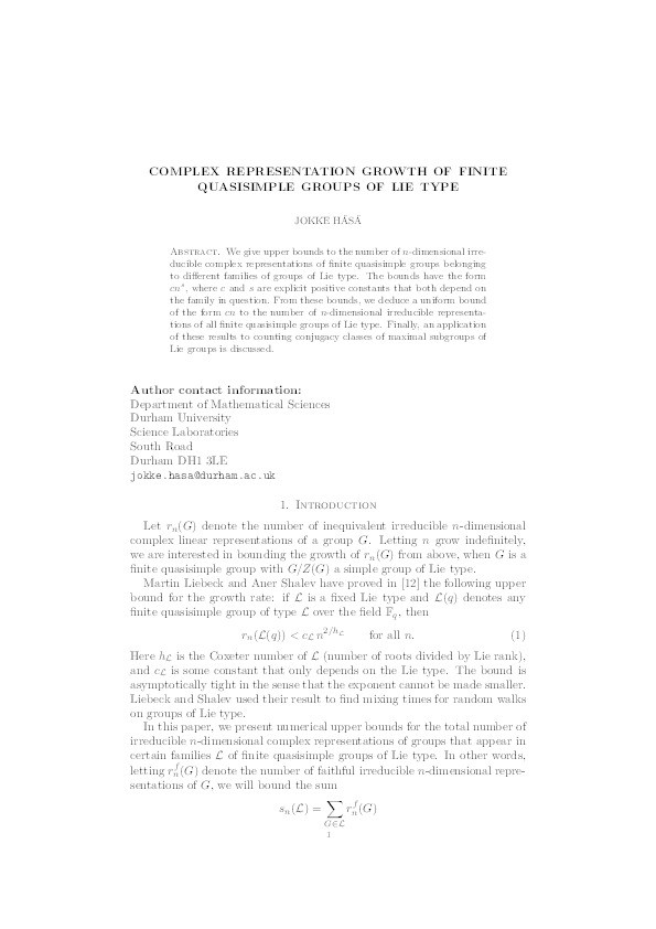 Complex representation growth of finite quasisimple groups of Lie type Thumbnail