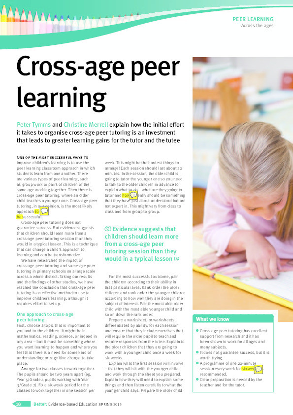 Cross-age Peer Learning Thumbnail