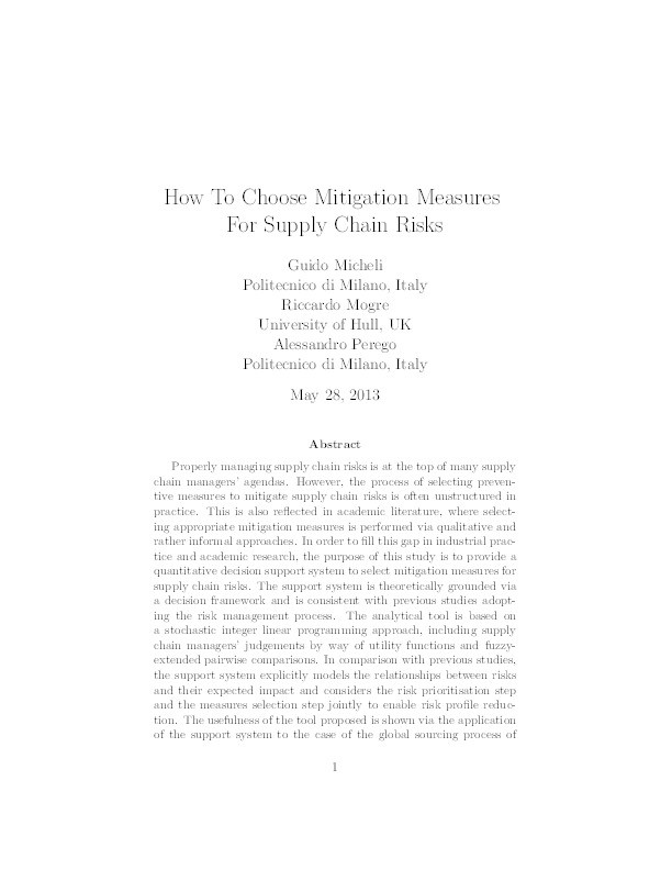 How to choose mitigation measures for supply chain risks Thumbnail