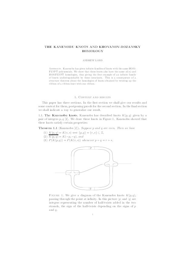 The Kanenobu knots and Khovanov-Rozansky homology Thumbnail