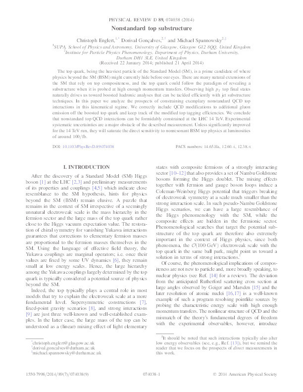 Nonstandard top substructure Thumbnail