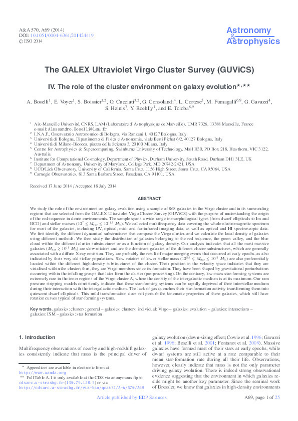 The GALEX Ultraviolet Virgo Cluster Survey (GUViCS). IV. The role of the cluster environment on galaxy evolution Thumbnail