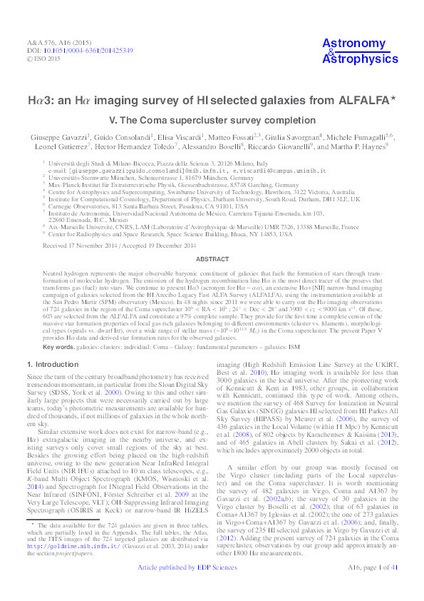 Hα3: an Hα imaging survey of HI selected galaxies from ALFALFA. V. The Coma supercluster survey completion Thumbnail