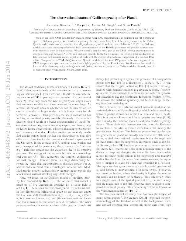 The observational status of Galileon gravity after Planck Thumbnail