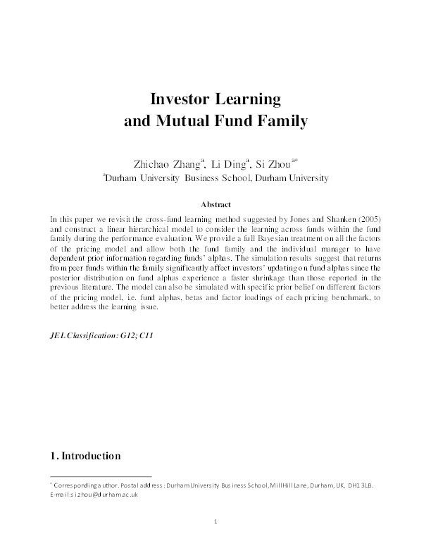 Investor learning and mutual fund family Thumbnail
