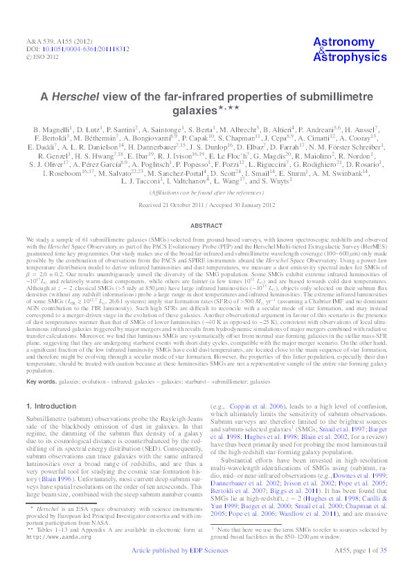 A Herschel view of the far-infrared properties of submillimetre galaxies Thumbnail