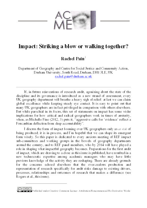 Impact: striking a blow or walking together? Thumbnail