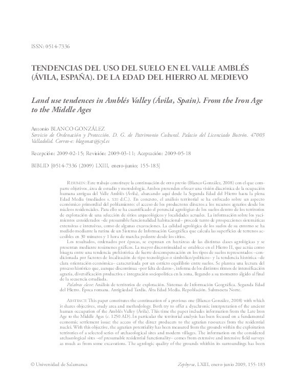 Tendencias del uso del suelo en el Valle Amblés (Ávila, España). De la Edad del Hierro al Medievo Thumbnail