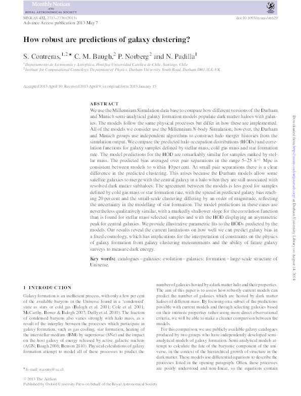 How robust are predictions of galaxy clustering? Thumbnail