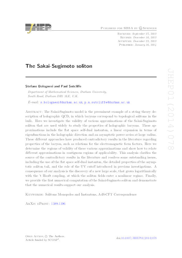 The Sakai-Sugimoto soliton Thumbnail