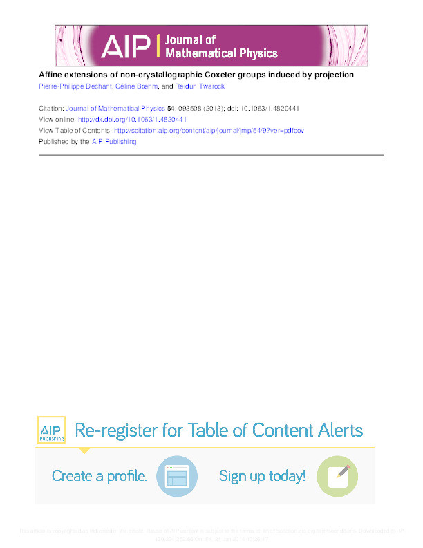 Affine extensions of non-crystallographic Coxeter groups induced by projection Thumbnail