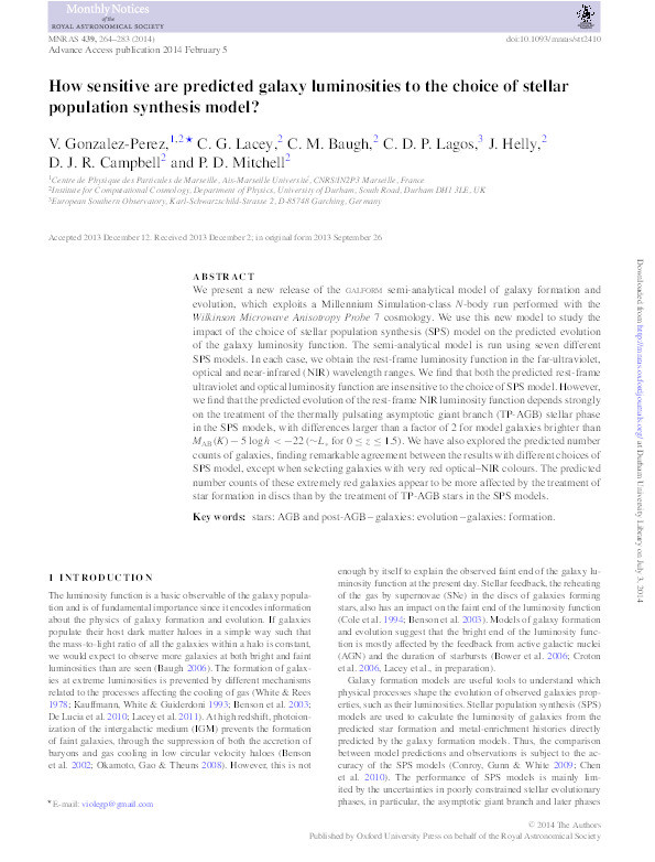 How sensitive are predicted galaxy luminosities to the choice of stellar population synthesis model? Thumbnail