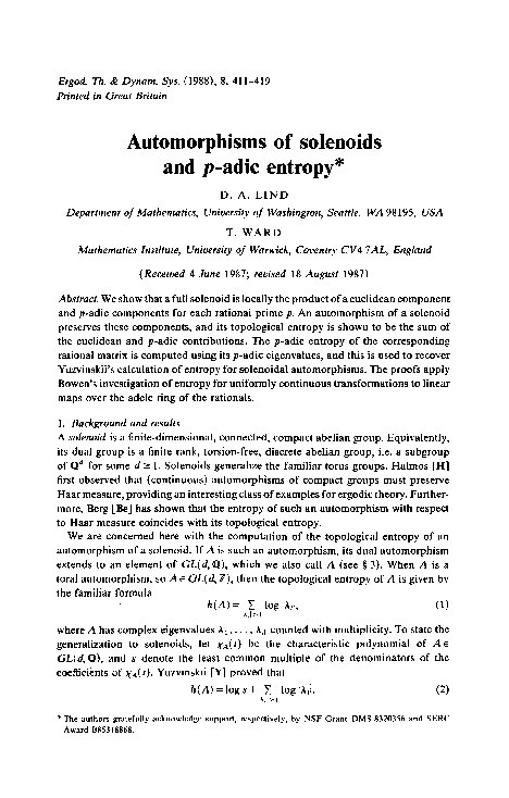 Automorphisms of solenoids and p-adic entropy Thumbnail