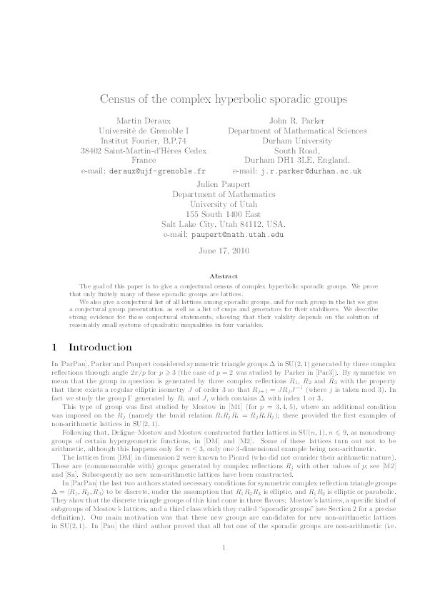 Census of the complex hyperbolic sporadic triangle groups Thumbnail