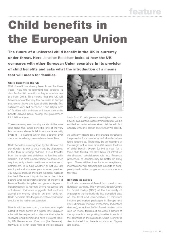 Child benefits in the European Union Thumbnail