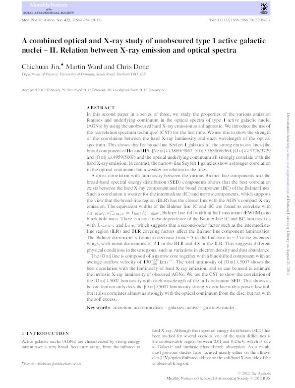 A combined optical and X-ray study of unobscured type 1 active galactic nuclei - II. Relation between X-ray emission and optical spectra Thumbnail