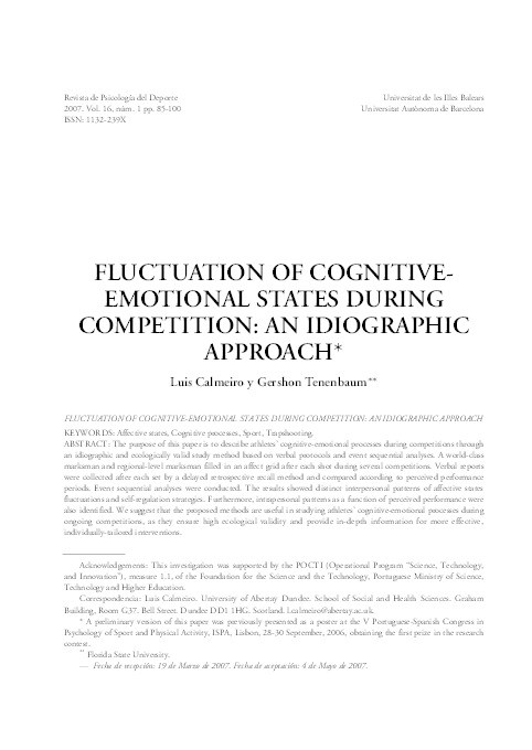 Fluctuation of Cognitive-emotional States during Performance: An Idiographic Approach Thumbnail