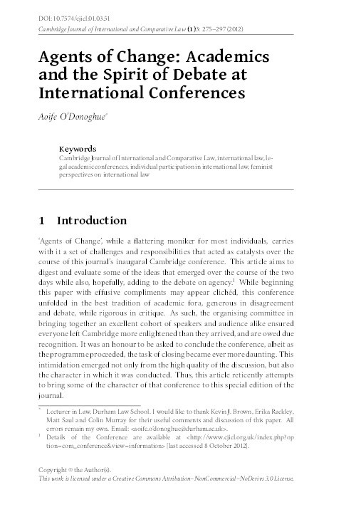 Agents of Change: Academics and the Spirit of Debate at International Conferences Thumbnail