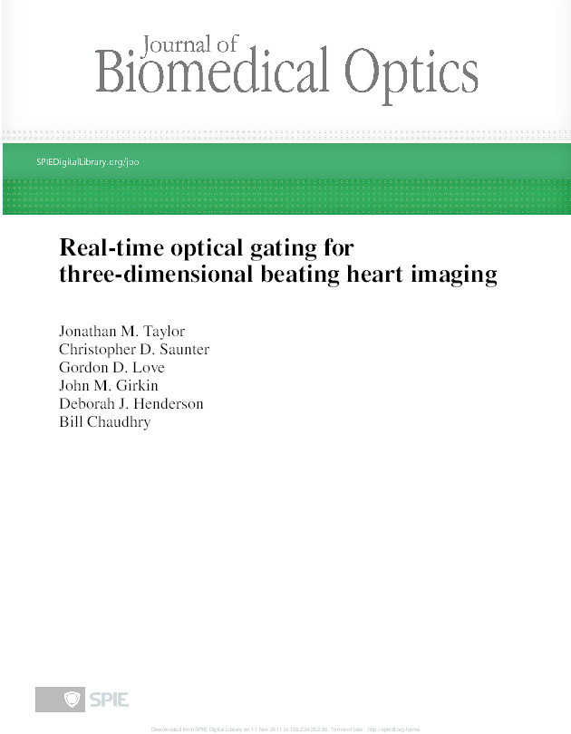 Real-time optical gating for three-dimensional beating heart imaging Thumbnail