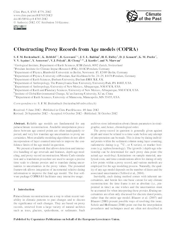 COnstructing Proxy-Record Age models (COPRA) Thumbnail