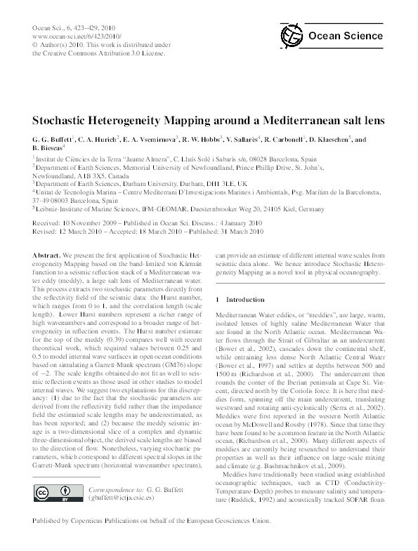 Stochastic Heterogeneity Mapping around a Mediterranean salt lens Thumbnail