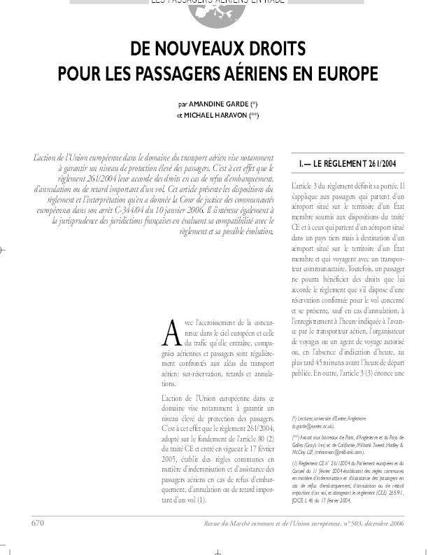 De Nouveaux Droits pour les Passagers Aériens en Europe Thumbnail