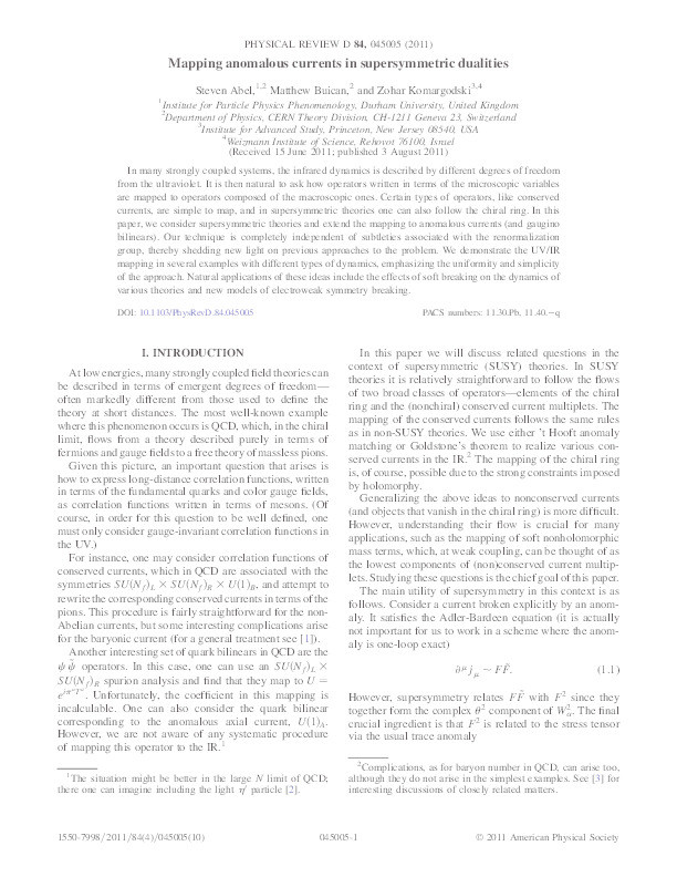 Mapping Anomalous Currents in Supersymmetric Dualities Thumbnail