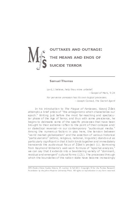Outtakes and Outrage: The Means and Ends of Suicide Terror Thumbnail