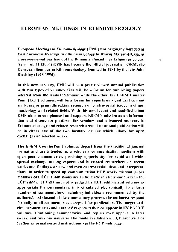 In time with the music: the concept of entrainment and its significance for ethnomusicology Thumbnail