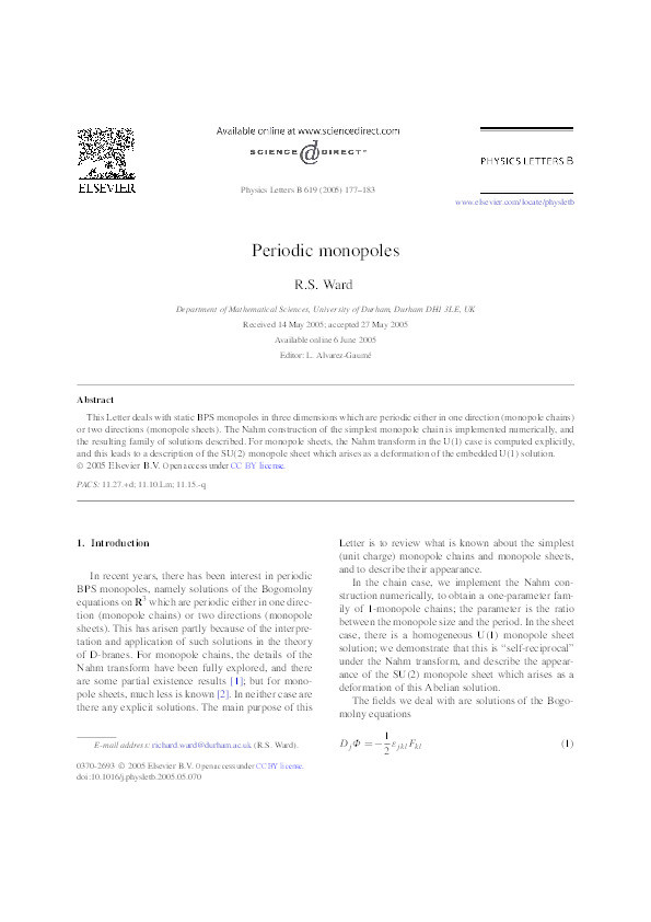 Periodic monopoles Thumbnail