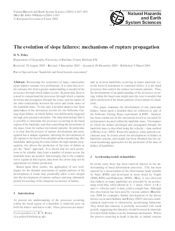 The evolution of slope failures: mechanisms of rupture propagation Thumbnail
