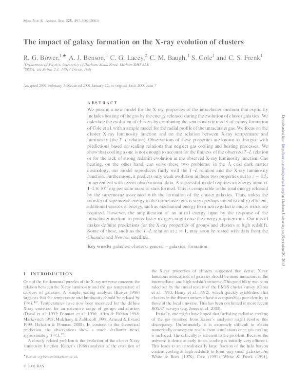 The impact of galaxy formation on the X-ray evolution of clusters Thumbnail