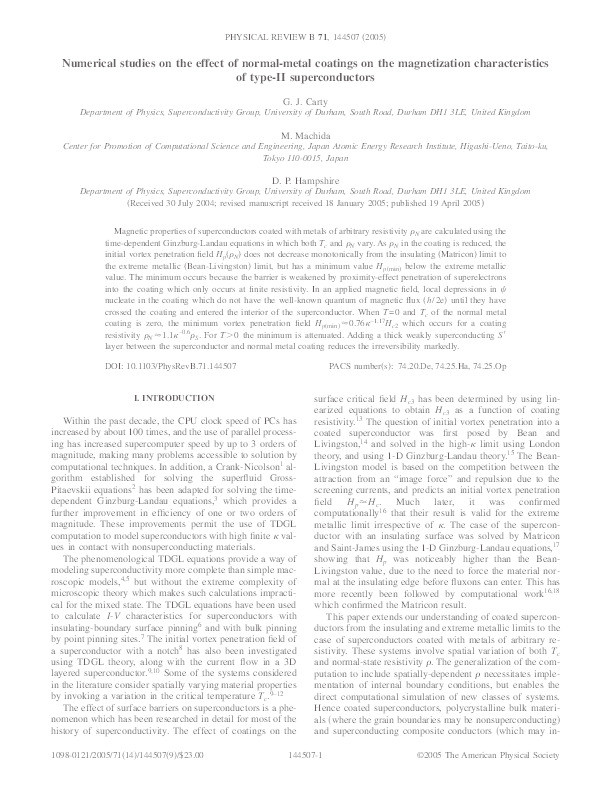 Numerical studies on the effect of normal-metal coatings on the magnetization characteristics of type-II superconductors Thumbnail