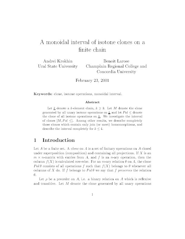 A monoidal interval of isotone clones on a finite chain Thumbnail