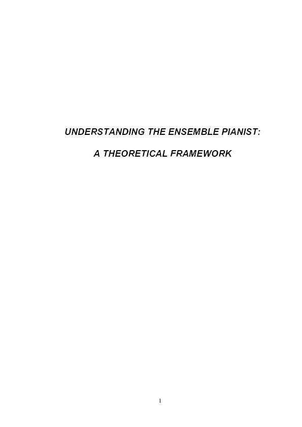 Understanding the ensemble pianist: A theoretical framework Thumbnail