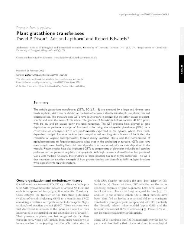 Plant glutathione transferases Thumbnail