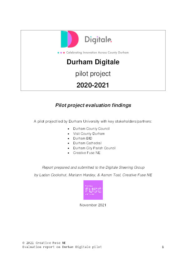 Durham Digitale pilot project 2020-2021: Pilot project evaluation findings Thumbnail