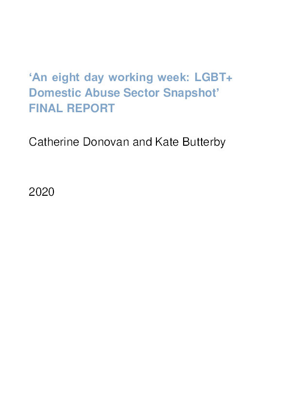 An eight day working week: LGBT+ Domestic Abuse Sector Snapshot Thumbnail