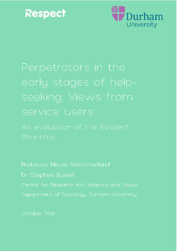 Perpetrators in the early stages of help-seeking: Views of service users Thumbnail