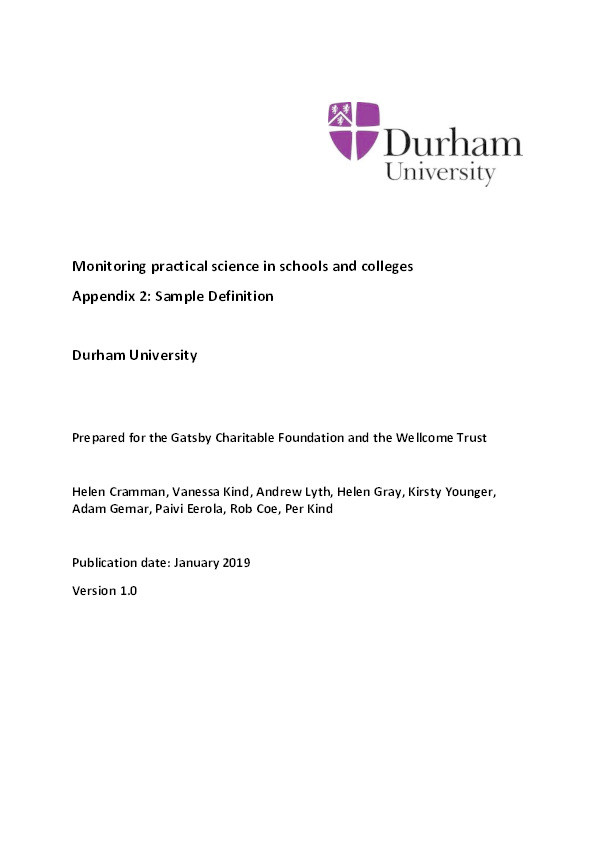 Monitoring practical science in schools and colleges Thumbnail