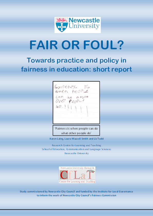 Fair or Foul? Towards practice and policy in fairness in education: short report Thumbnail