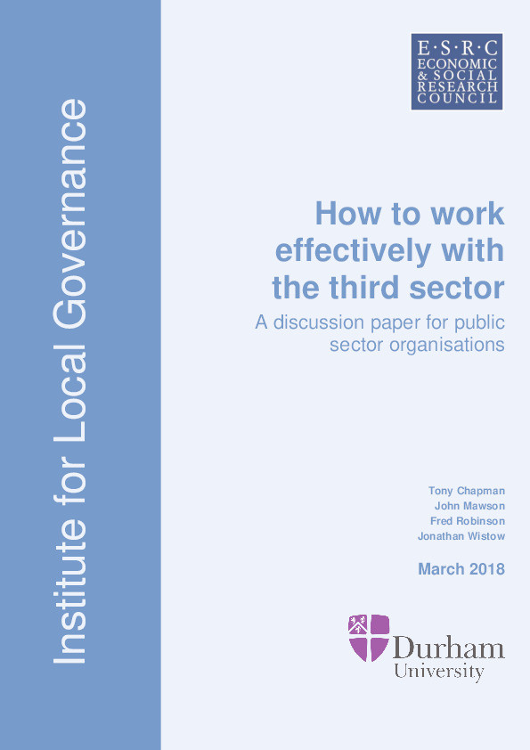 How to Work Effectively with the Third Sector. A discussion paper for public sector organisations Thumbnail