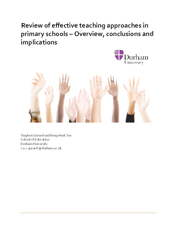 Review of effective teaching approaches in primary schools – Overview, conclusions and implications Thumbnail