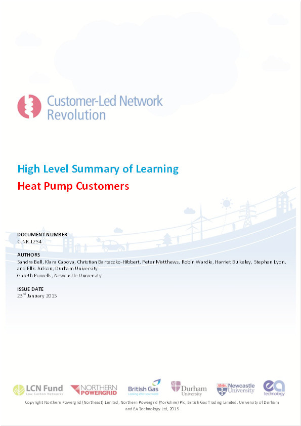 High Level Summary of Learning: Heat Pump Customers Thumbnail