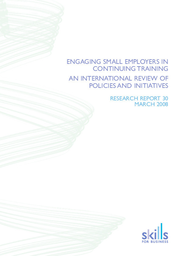 Engaging small employers in continuing training : an international review of policies and initiatives Thumbnail