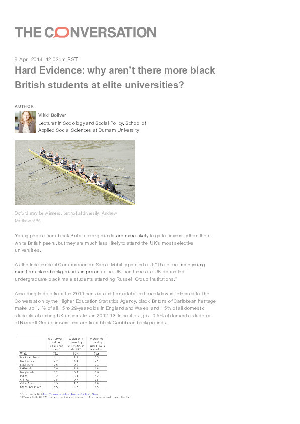 Hard Evidence: why aren’t there more black British students at elite universities? Thumbnail