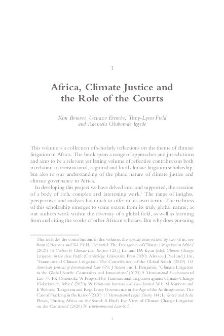 Africa, Climate Justice and the Role of the Courts Thumbnail