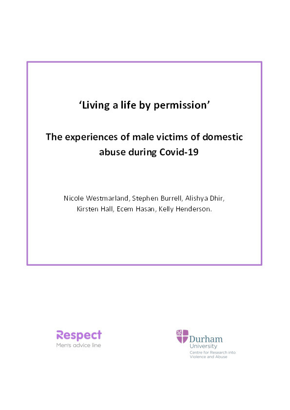 'Living a life by permission': The experiences of male victims of domestic abuse during Covid-19 Thumbnail