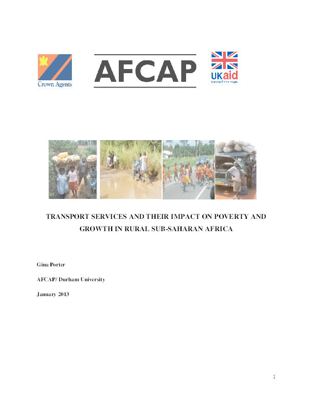 Transport services and their impact on poverty and growth in rural Sub-Saharan Africa Thumbnail